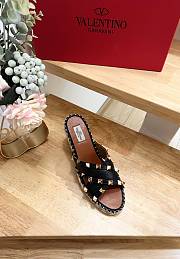 Valentino Garavani Lace-up Wedge Sandals Black - 3