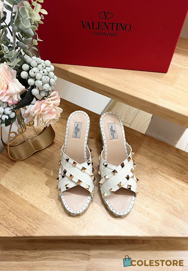 Valentino Garavani Lace-up Wedge Sandals White - 1