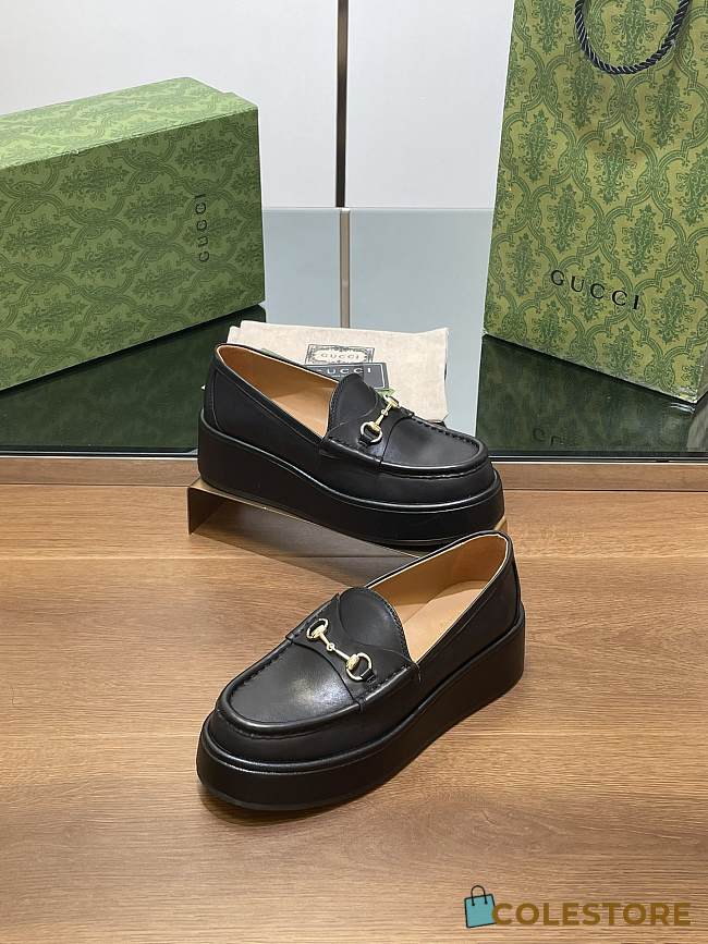 Gucci Horsebit Platform Loafer Black - 1