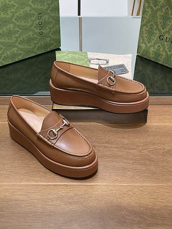 Gucci Horsebit Platform Loafer Brown
