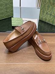 Gucci Horsebit Platform Loafer Brown - 4