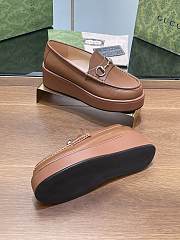 Gucci Horsebit Platform Loafer Brown - 3