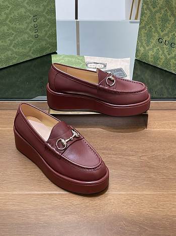 Gucci Horsebit Platform Loafer Burgundy