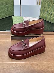 Gucci Horsebit Platform Loafer Burgundy - 3