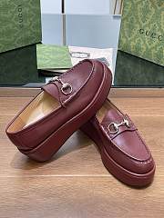 Gucci Horsebit Platform Loafer Burgundy - 4