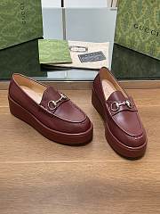 Gucci Horsebit Platform Loafer Burgundy - 5