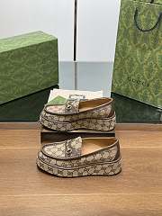 Gucci Horsebit Platform Loafer Beige & Brown - 3