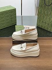  Gucci Horsebit Platform Loafer White - 3