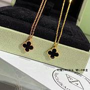 Van Cleef & Arpels Mini Four-leaf Clover Necklace Red/Black/White - 5
