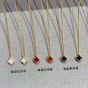 Van Cleef & Arpels Mini Four-leaf Clover Necklace Red/Black/White - 6