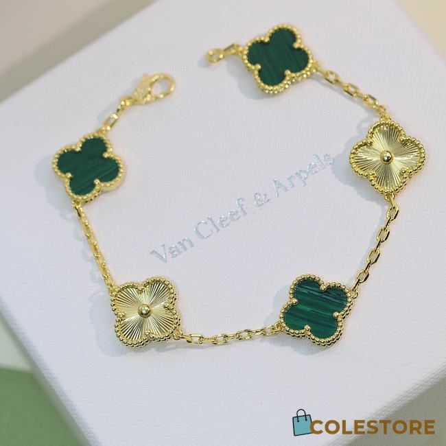 Van Cleef & Arpels Flower Four-Leaf Clover Green Five-Flower Bracelet - 1