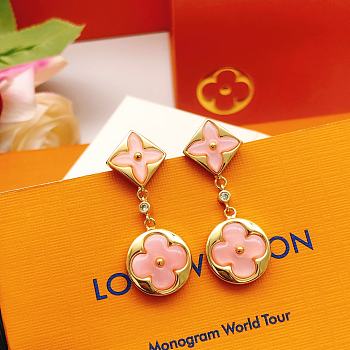 Louis Vuitton Pink Tassel Flower Earrings