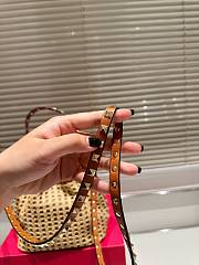 Valentino Loco Raffia and Calfskin 19x16cm - 6