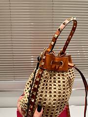 Valentino Loco Raffia and Calfskin 19x16cm - 5