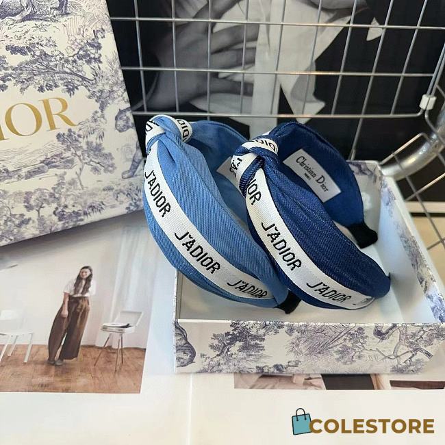 Dior Denim Headband Light Blue/ Dark Blue - 1