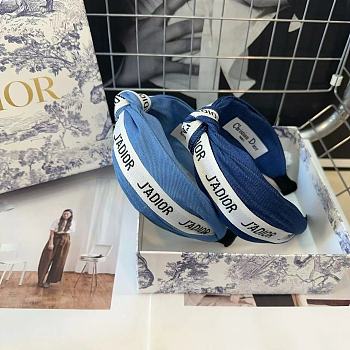 Dior Denim Headband Light Blue/ Dark Blue