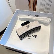 Celine Maillard French Leather Hair Clip White / Brown - 6