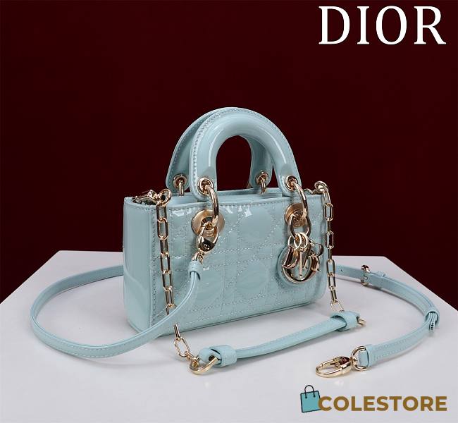 Dior Lady D-Joy Micro Bag Céleste Blue Cannage Lambskin Size 16.5 x 6 x 10 cm - 1