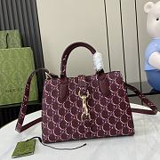 Gucci Small Tote Bag With GG Rosso Ancora Leather 24 x 17.5 x 8.5 cm - 1