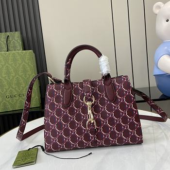 Gucci Small Tote Bag With GG Rosso Ancora Leather 24 x 17.5 x 8.5 cm