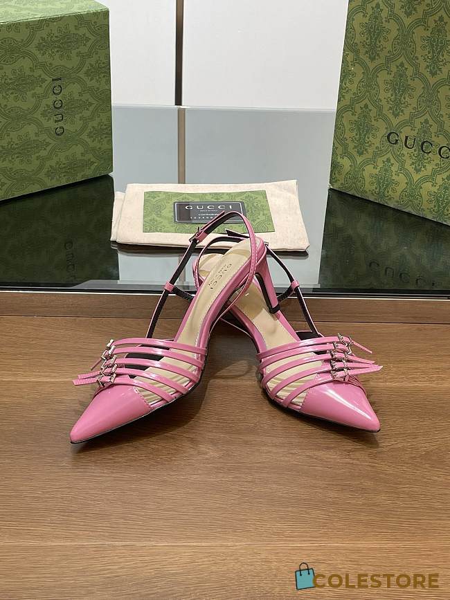 Gucci Women's Slingback Pump Pink Leather  - 1