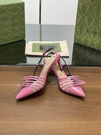 Gucci Women's Slingback Pump Pink Leather 