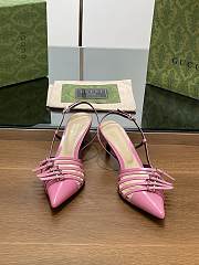 Gucci Women's Slingback Pump Pink Leather  - 4