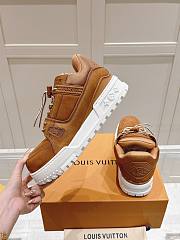 Louis Vuitton Trainer Maxi Sneaker Nubuck Caft Leather Beige  - 5