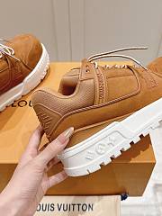 Louis Vuitton Trainer Maxi Sneaker Nubuck Caft Leather Beige  - 6