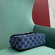 Colestore Gucci Marmont Shoulder Bag With Crystals Blue Farbic 26 x 15 x 7 cm - 6