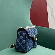Colestore Gucci Marmont Shoulder Bag With Crystals Blue Farbic 26 x 15 x 7 cm - 5