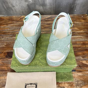 Gucci Women's Supreme Platform Slide Sandal Green