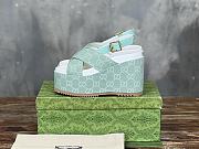 Gucci Women's Supreme Platform Slide Sandal Green - 4