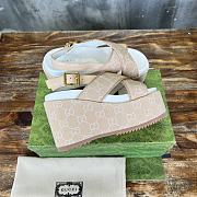 Gucci Women's Supreme Platform Slide Sandal Beige - 4