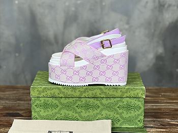 Gucci Women's Supreme Platform Slide Sandal Light Pink