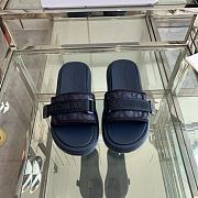 Dior Dioriviera Dio(r)evolution Slide Deep Blue Quilted Cannage Leather-Effect Fabric - 1