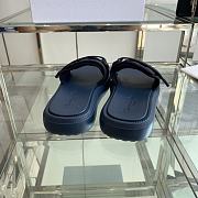 Dior Dioriviera Dio(r)evolution Slide Deep Blue Quilted Cannage Leather-Effect Fabric - 3