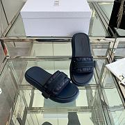 Dior Dioriviera Dio(r)evolution Slide Deep Blue Quilted Cannage Leather-Effect Fabric - 6