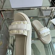 Dior Dioriviera Dio(r)evolution Slide White Quilted Cannage Leather-Effect Fabric - 2