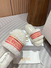 Christian Dior Shearling Sandals Pink/ White - 4
