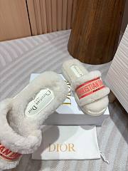 Christian Dior Shearling Sandals Pink/ White - 3