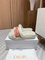 Christian Dior Shearling Sandals Pink/ White - 2