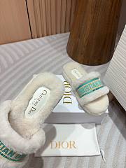 Christian Dior Shearling Sandals Blue/ White - 3
