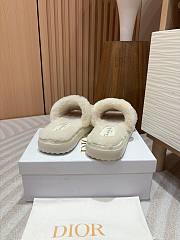 Christian Dior Shearling Sandals Blue/ White - 4