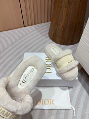 Christian Dior Shearling Sandals White - 2