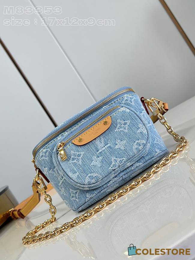 Louis Vuitton Mini Bumbag Sky Blue Monogram Denim M83353 17 x 12 x 9 cm - 1