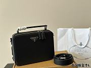 Prada Medium Brique Saffiano Leather Bag Black 22 cm - 1