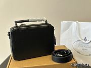 Prada Medium Brique Saffiano Leather Bag Black 22 cm - 4