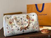 Louis Vuitton Speedy 40 Bandoulière Denim Textile White 45 cm  - 5