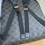 Celine Triomphe Medium-sized Calfskin And Canvas Backpack In Black 33.5 x 38 x 13 cm - 6